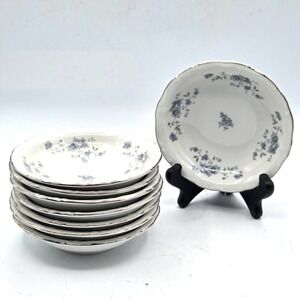 Johann Haviland Bavaria Germany Blue Garland China 8 Dessert or Fruit Bowls